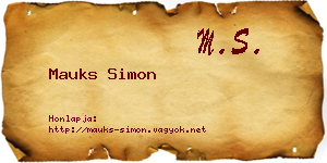 Mauks Simon névjegykártya